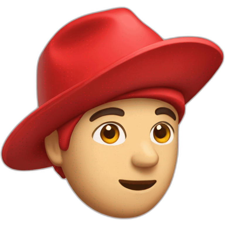 A blad Guy with red hat emoji