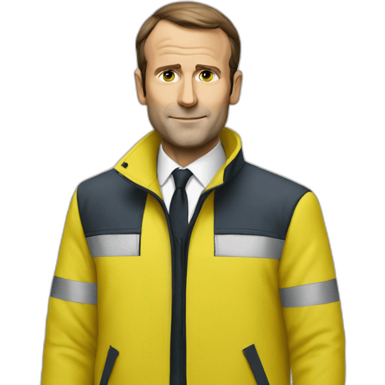 macron with yellow security jacket emoji