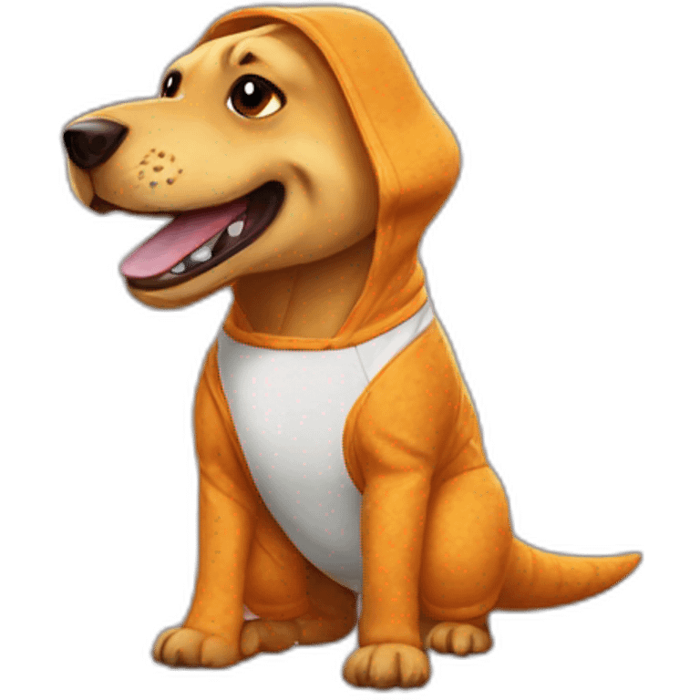 dog in a t-rex onesie emoji