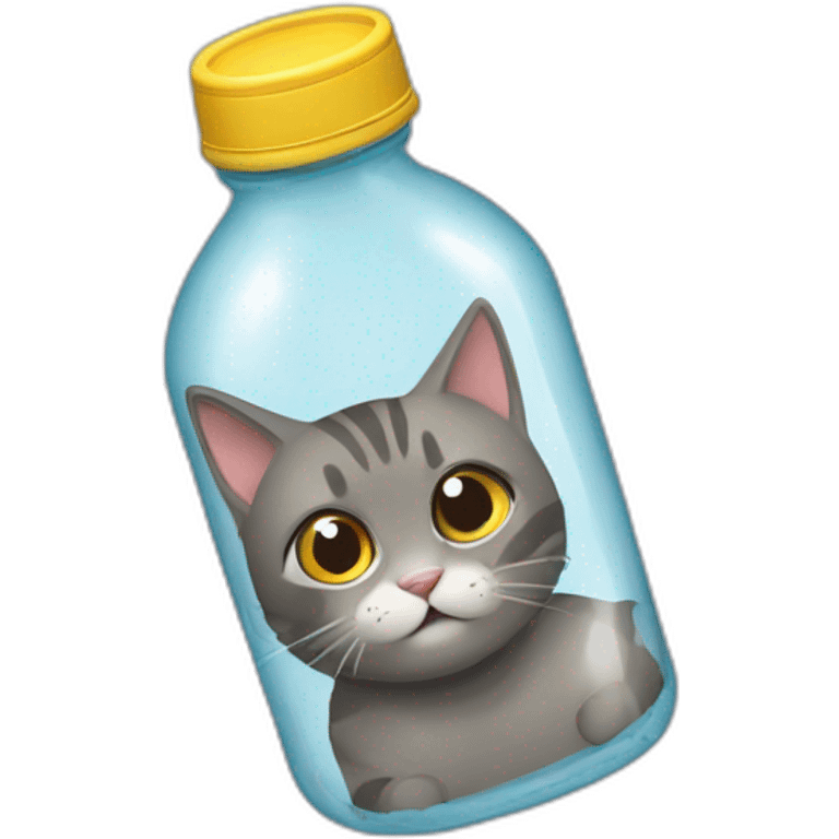 Cat trapped in a wsterbottle emoji