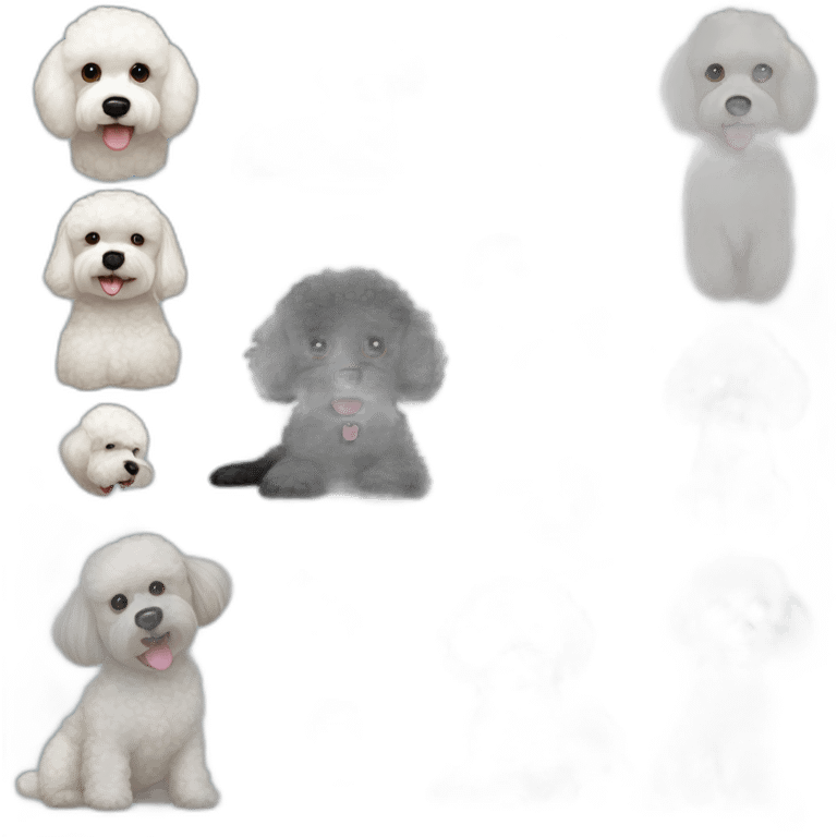 Black dog Poodle and Bichon Frise mix emoji