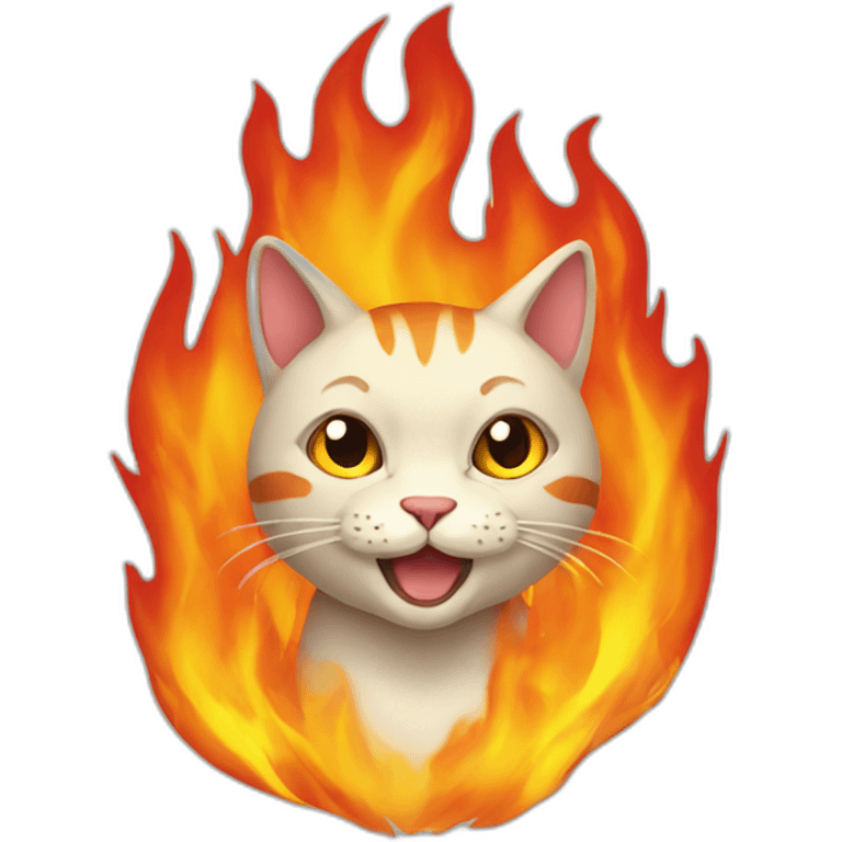 Fire cat emoji