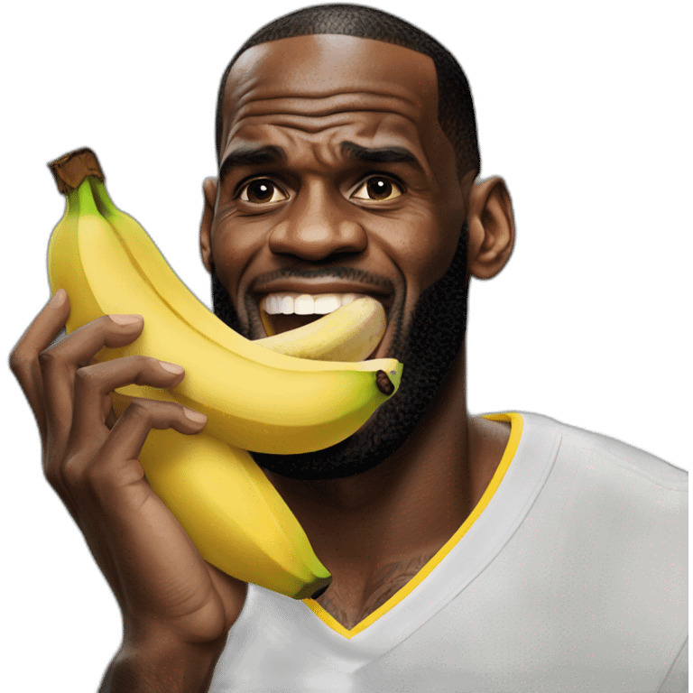 Lebron James eating a banana emoji