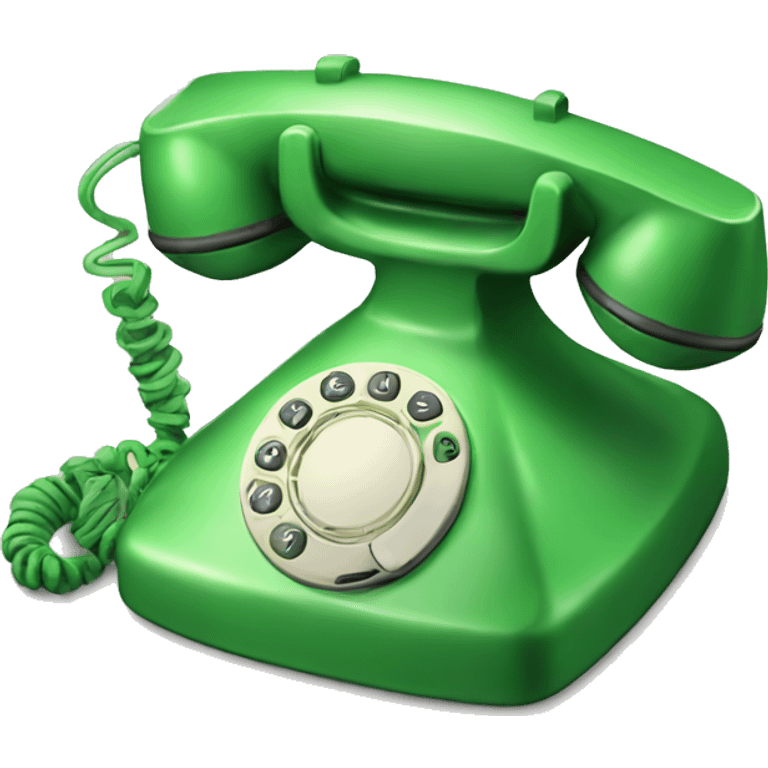 Green retro phone emoji