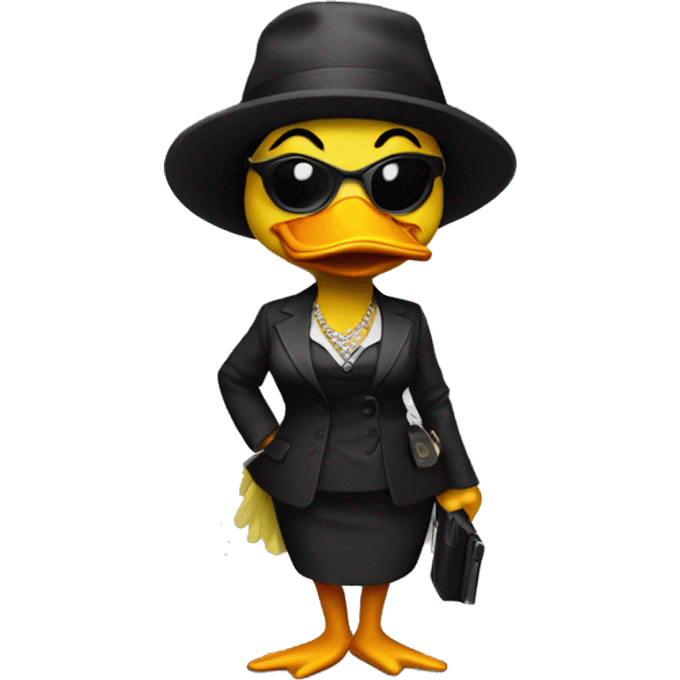 gangster duck woman emoji