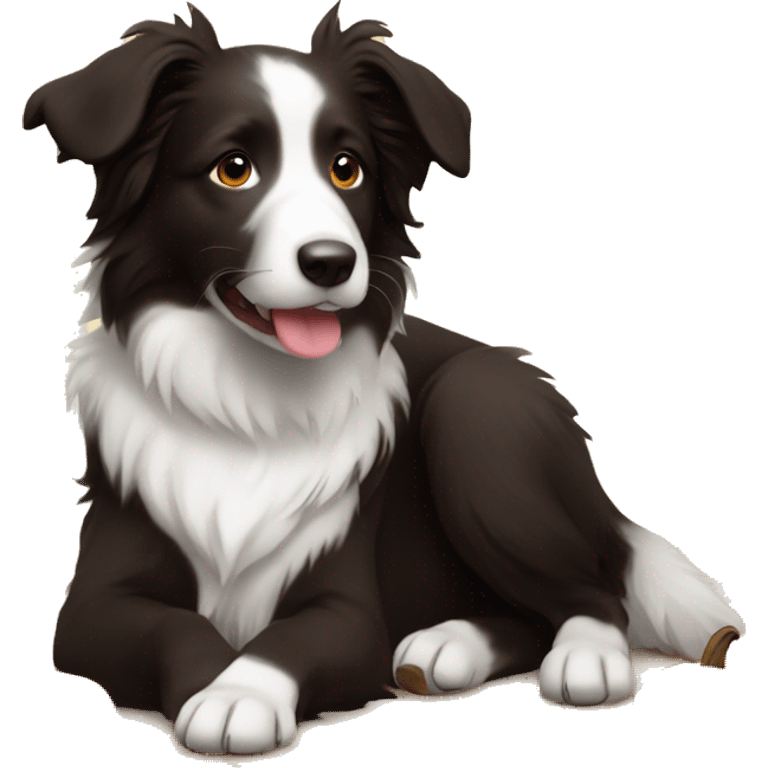 border collie puppy on thanksgiving  emoji