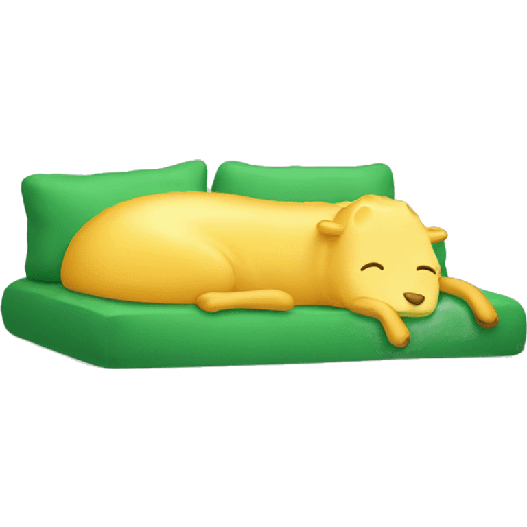 sleeping cheese in the green bed emoji