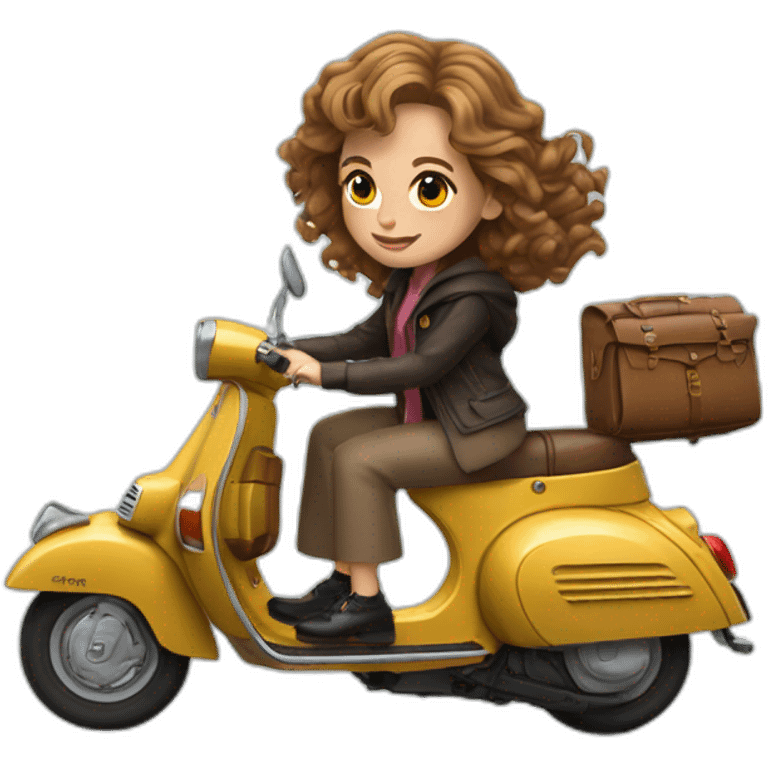 Hermione Granger in vespa emoji