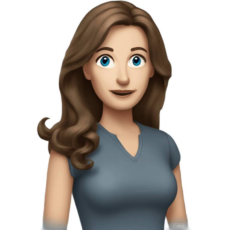 Pamela Linder blue eyes long brown hair age 50 emoji