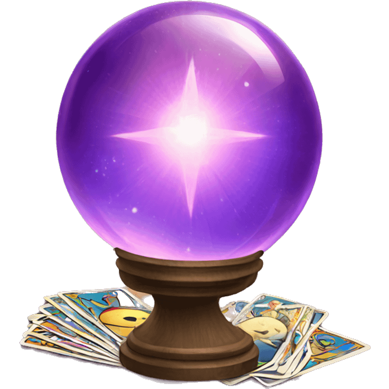 A crystal ball and tarot deck emoji