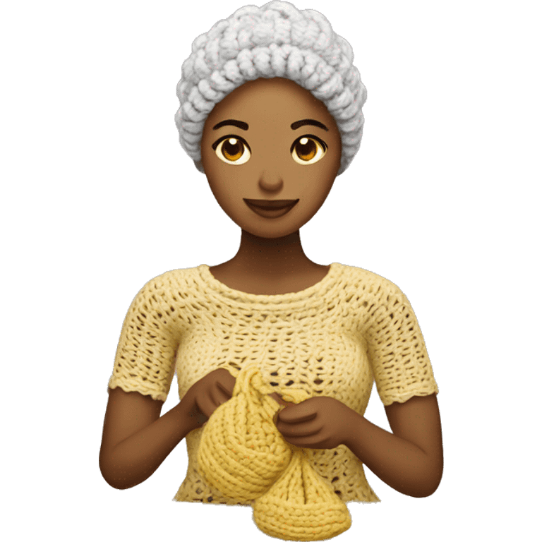 Mulher crochetando  emoji