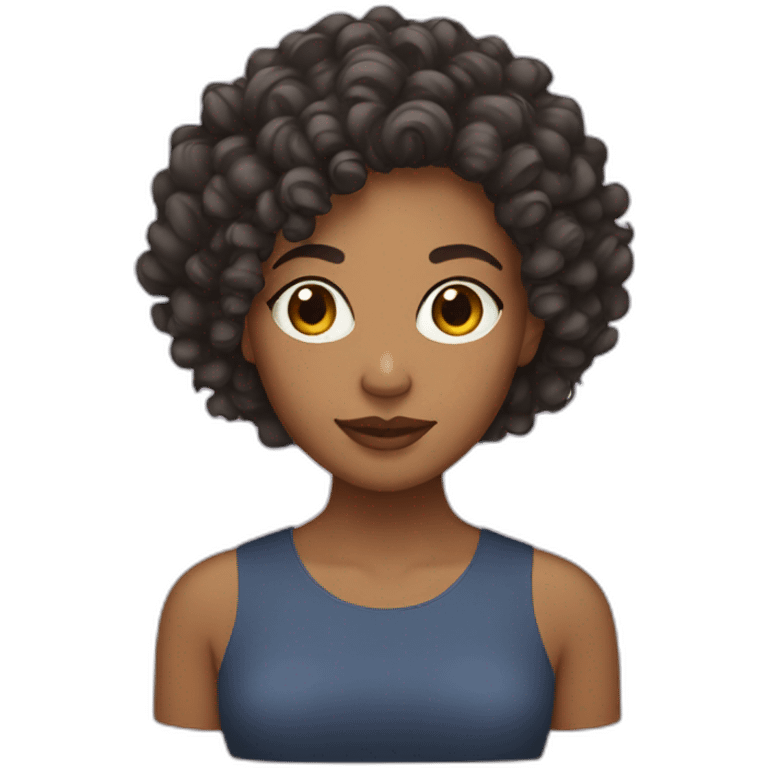 short curly hair mixed woman emoji