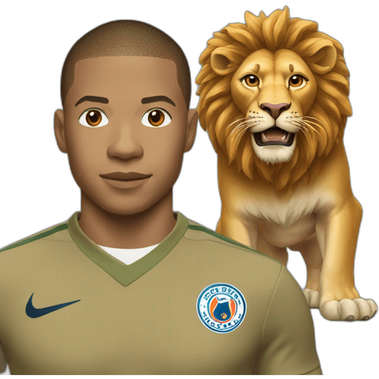 Mbappe sur un lion emoji