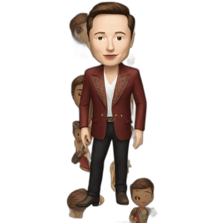 Elon musk with gucci outfits  emoji