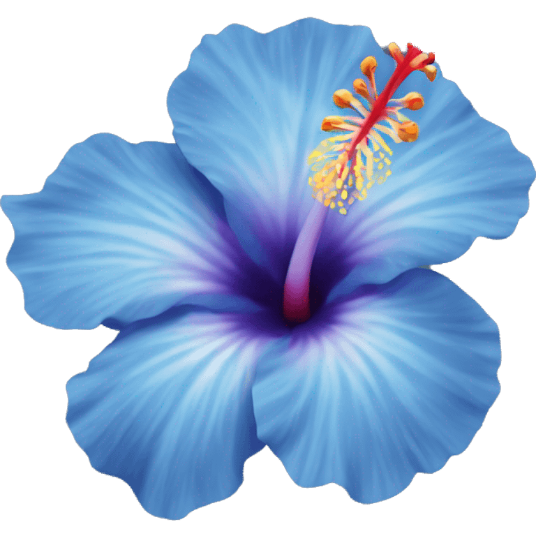 blue hibiscus emoji