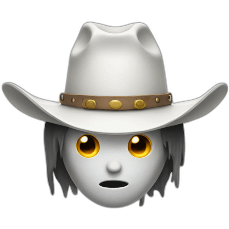 a ghost wearing cowboy hat emoji