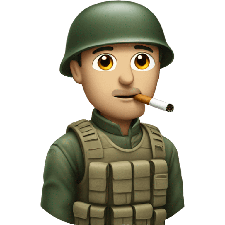 Cocasian Soldier Smoking emoji