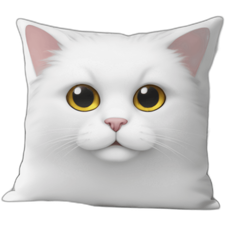 White fluffy cat pillow emoji