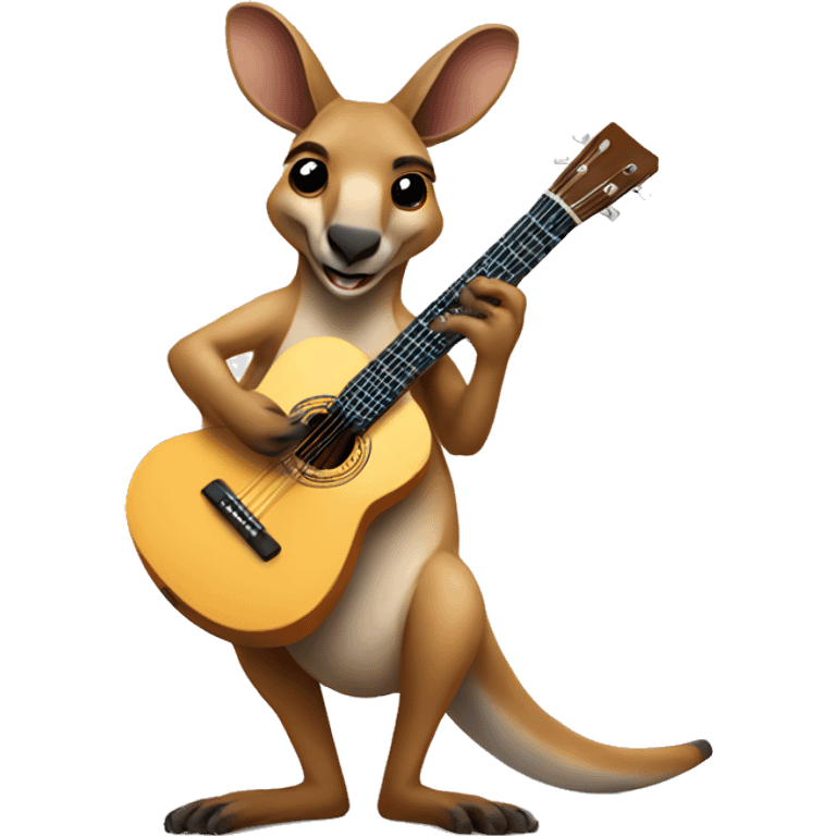 Kangaroo playing a guitar emoji