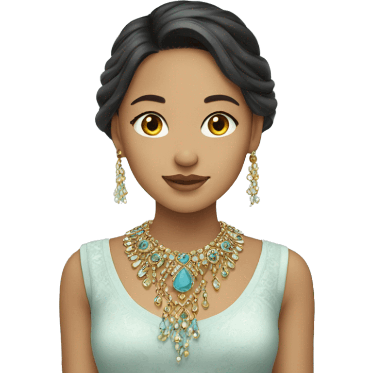 Girl with kazakh jewellery  emoji