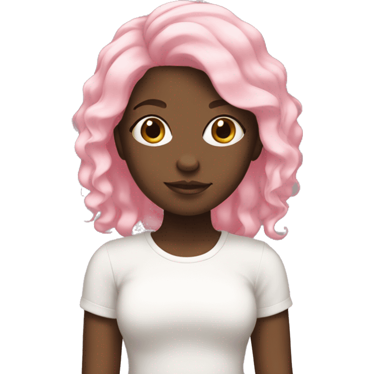 Black girl with light pink hair emoji