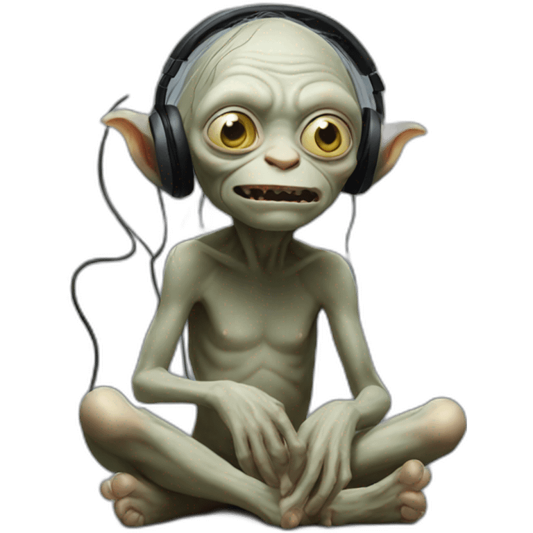 Gollum listening to music emoji