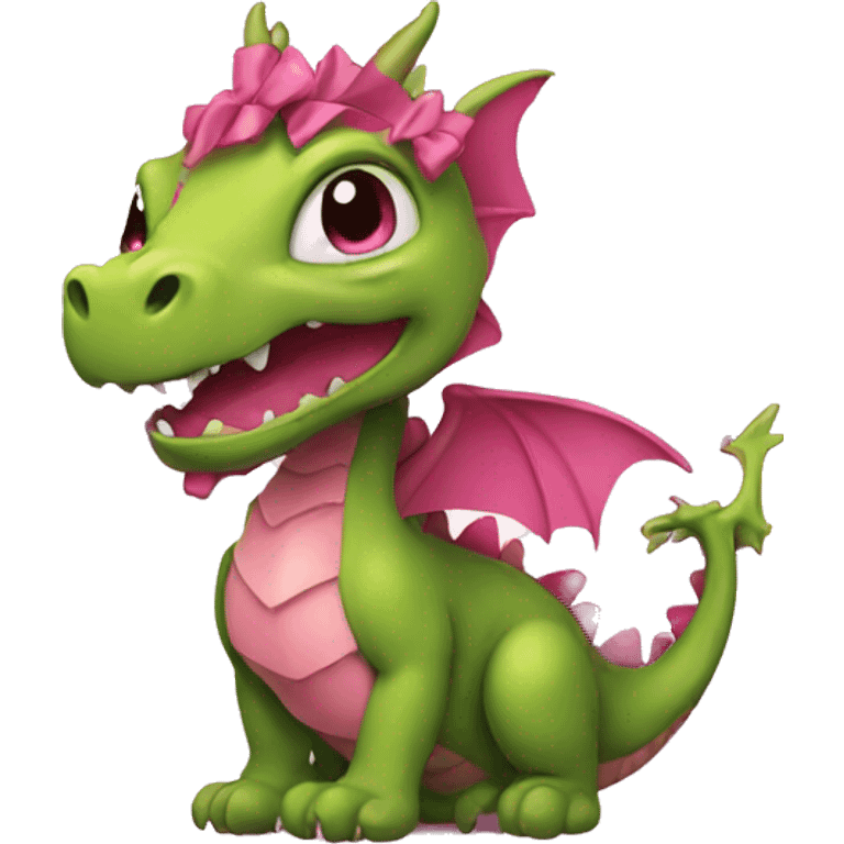 Dragon with a pink bow emoji