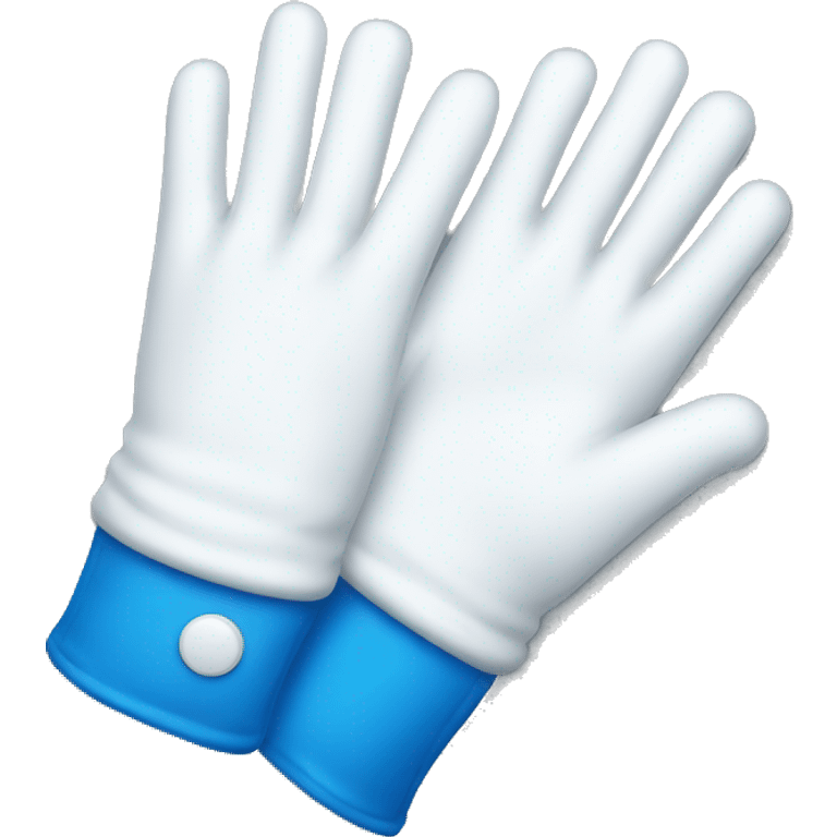 White gloves with blue bon  emoji