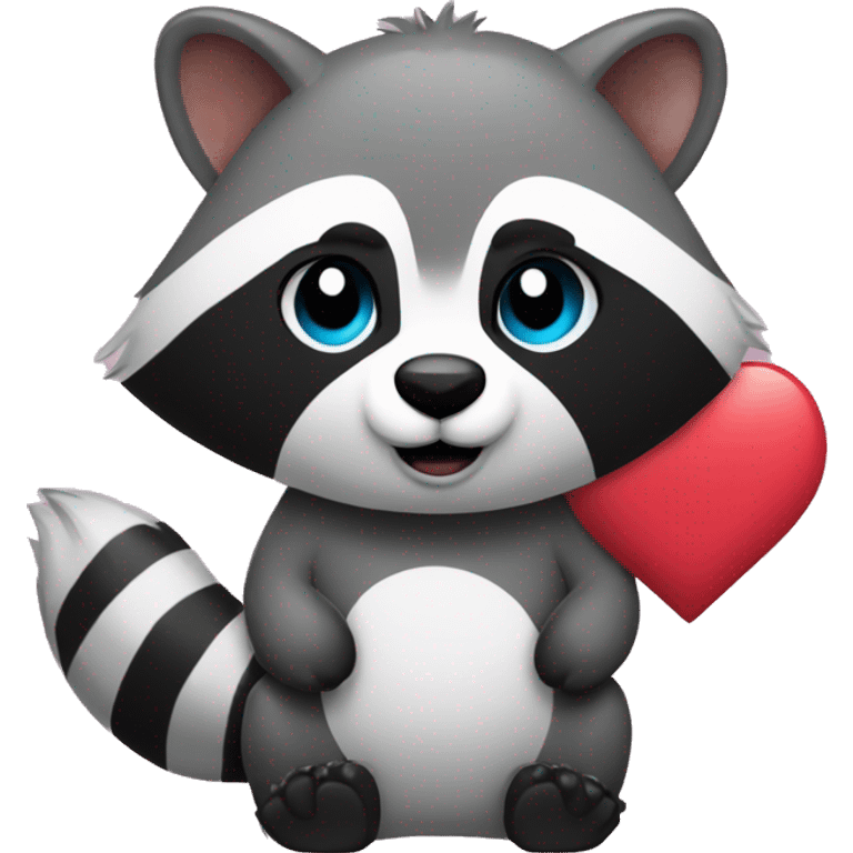 Trash panda with heart emoji