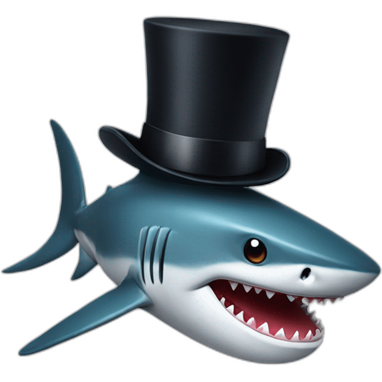 Shark with a top hat emoji