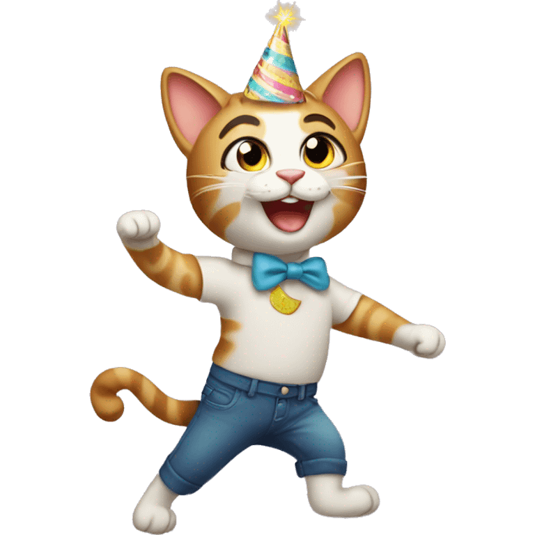 dancing cat birthday emoji