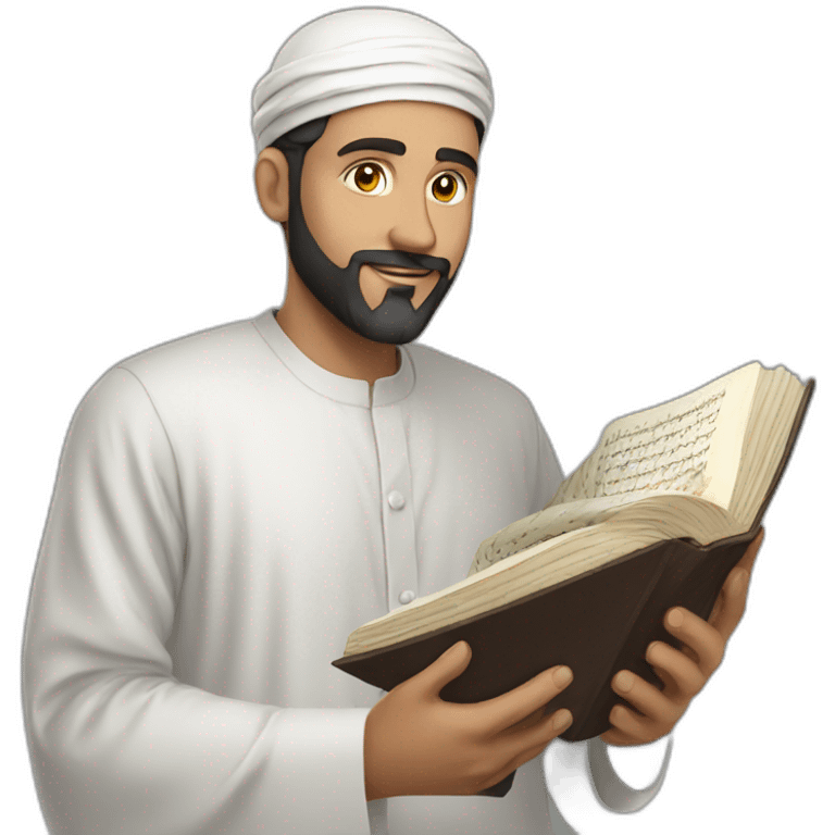 Real islamic man with Quran in his hand emoji