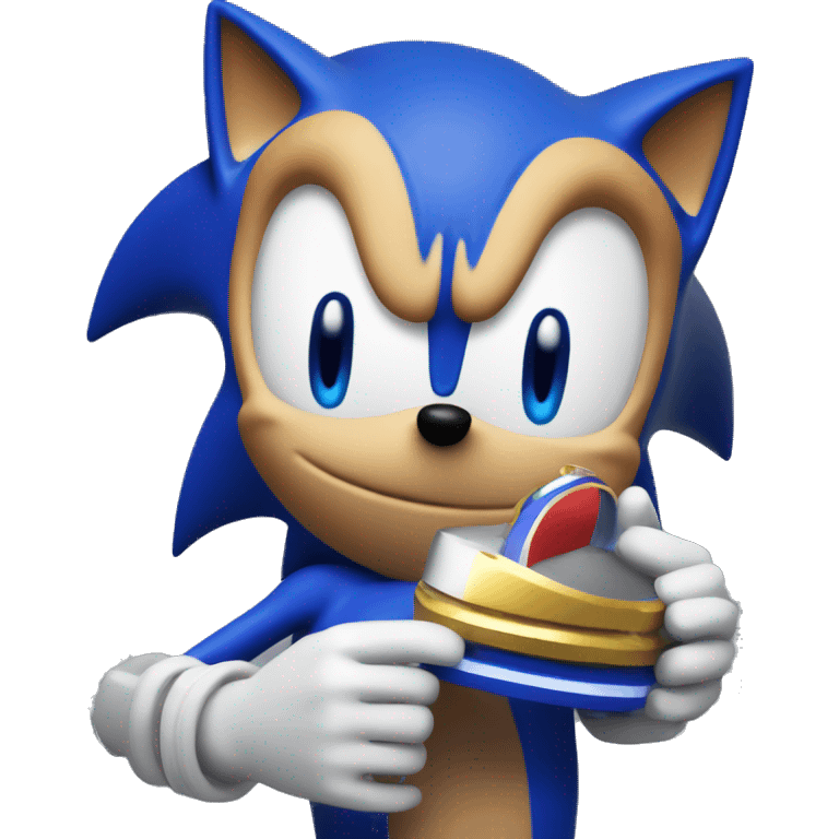 Sonic holds PS 5 in his hands emoji