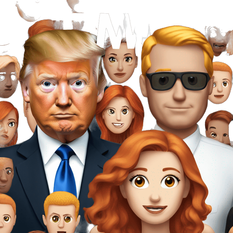 A redhead man and Trump on the cover of a fashion magazine  emoji