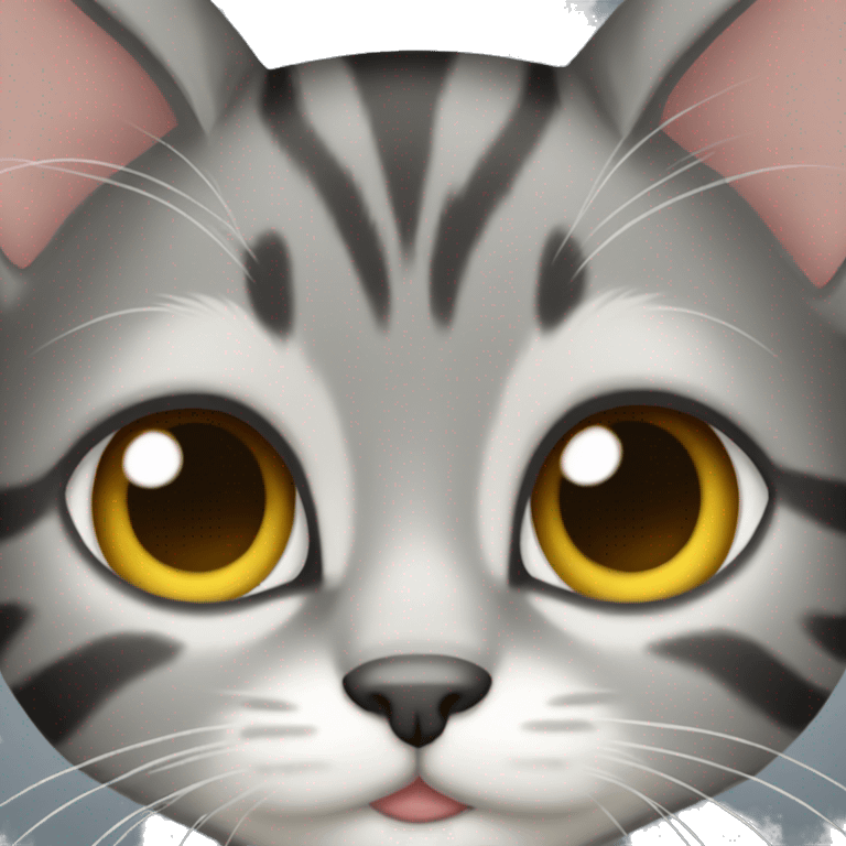 Cat grey tabby  emoji