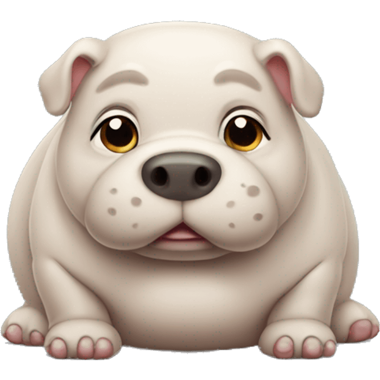 chubby dog hippo with a belly emoji