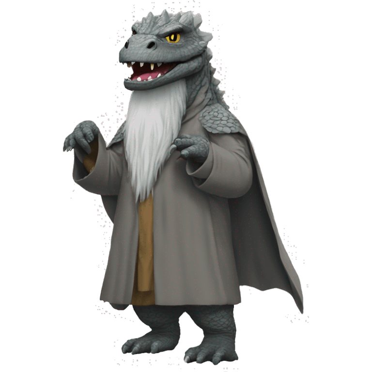 Godzilla dressed as Gandalf emoji