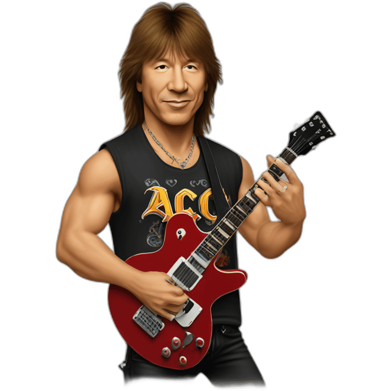 Richie Sambora with tshirt from the band ACDC on emoji