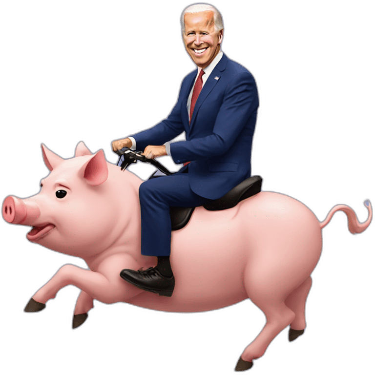 joe biden riding a pig emoji