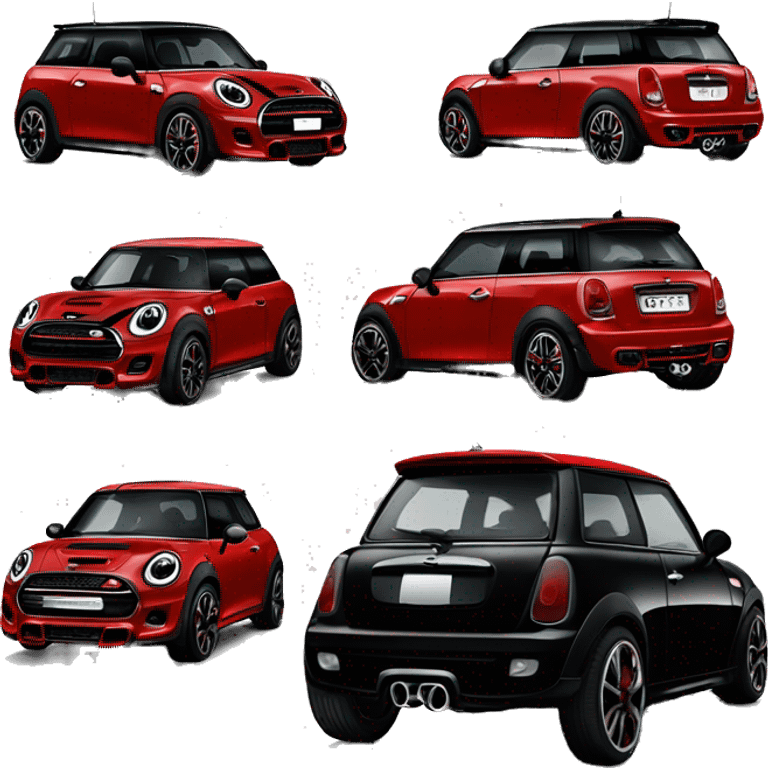 Red mini cooper John Cooper works edition with black rims emoji