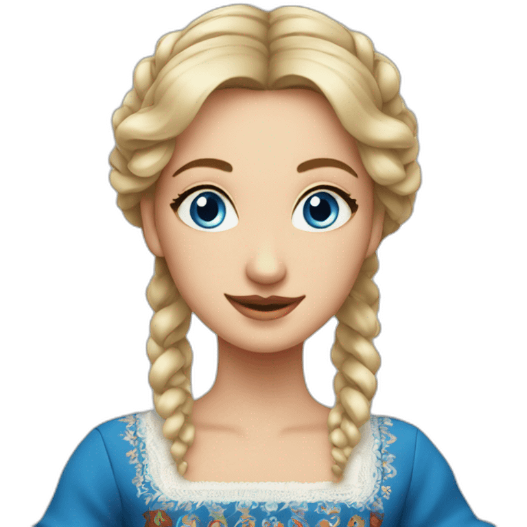 The folk polish woman dance, blue eyes emoji