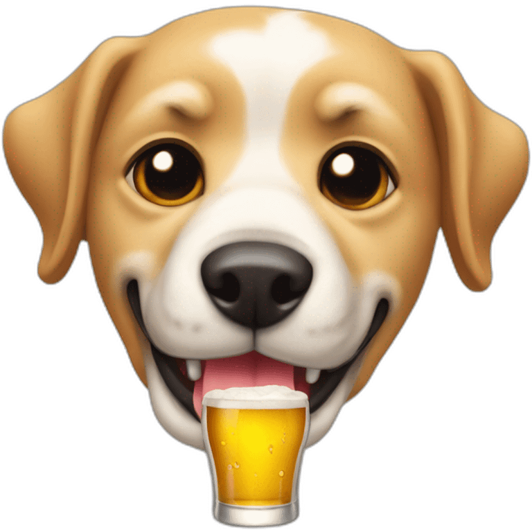 perro tomando cerveza  emoji