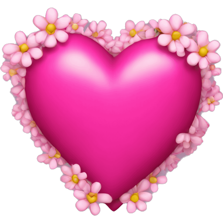 hot pink heart with flowers emoji