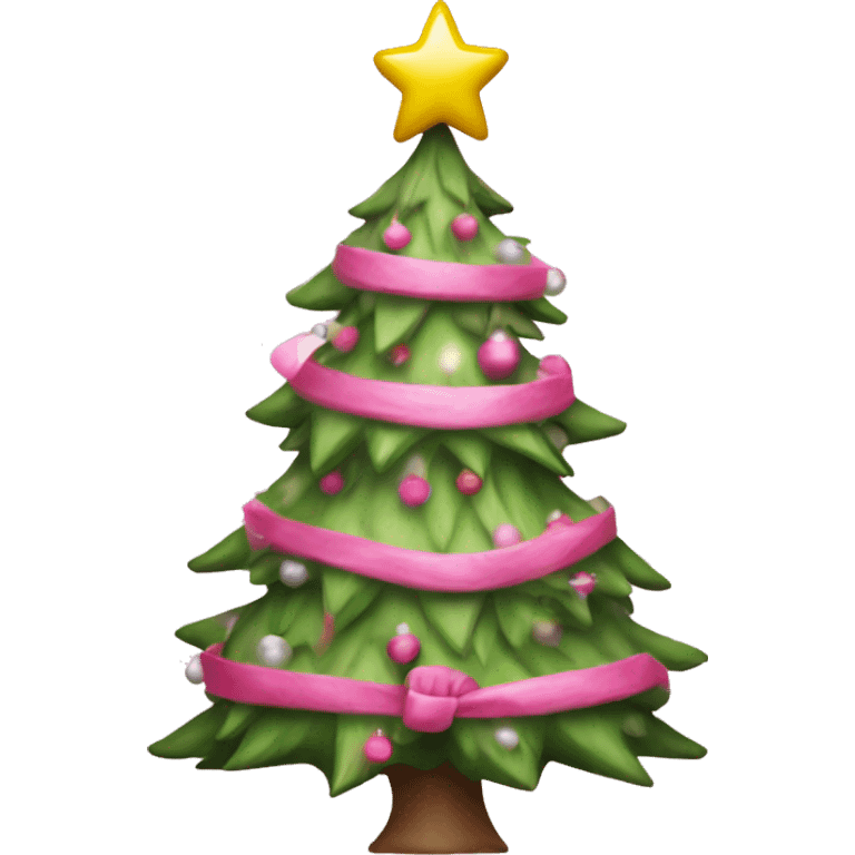 Pink girlie Christmas tree  emoji