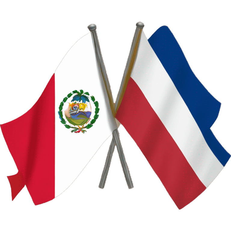 flag of peru and of costa rica, divided by a diagonal line emoji