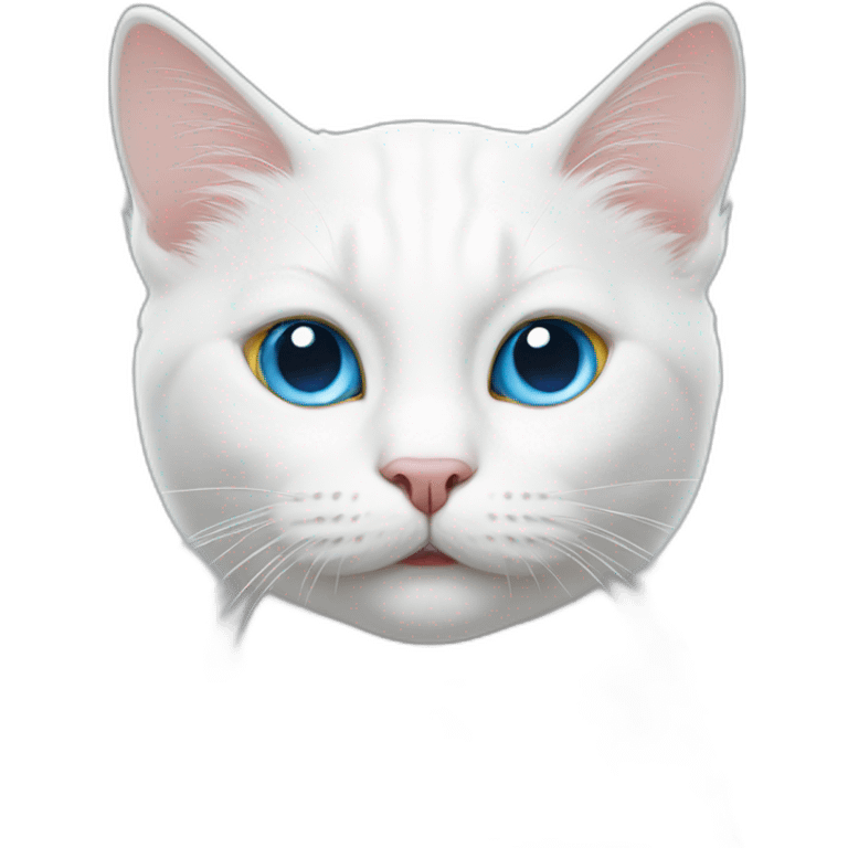 White cat With Two Different Colored Eyes emoji