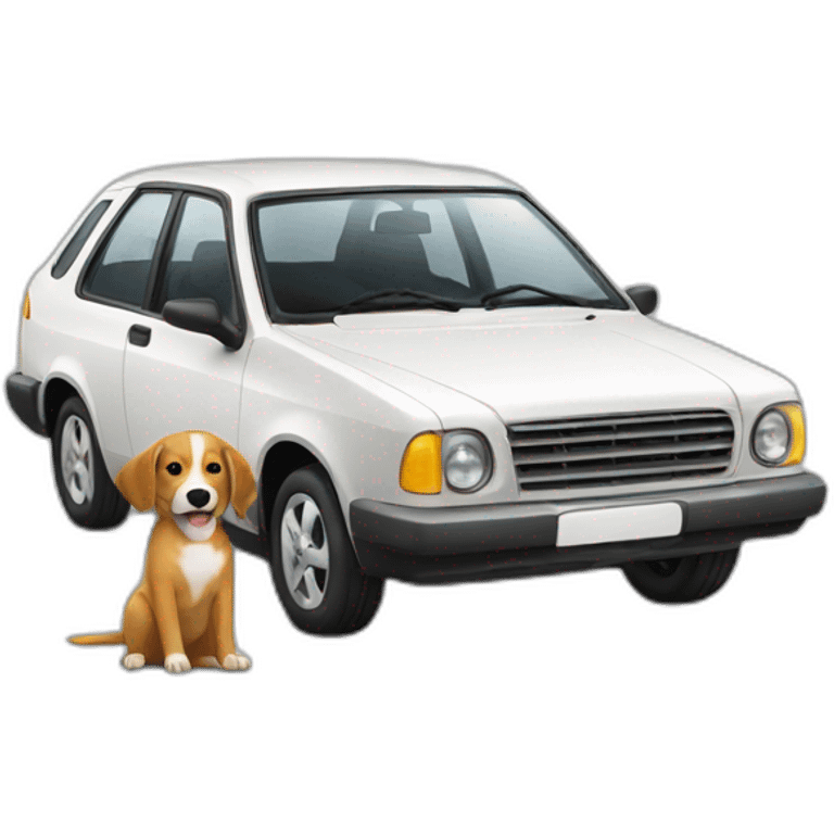 Car with dog emoji