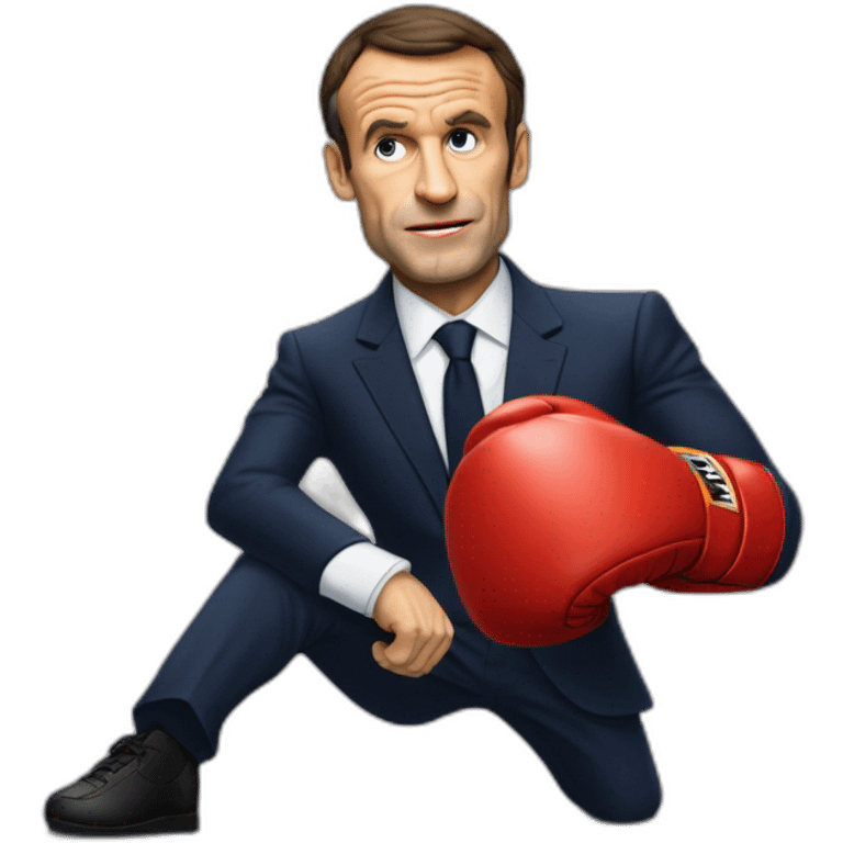 Macron qui fait de la boxe contre Sarkozy emoji