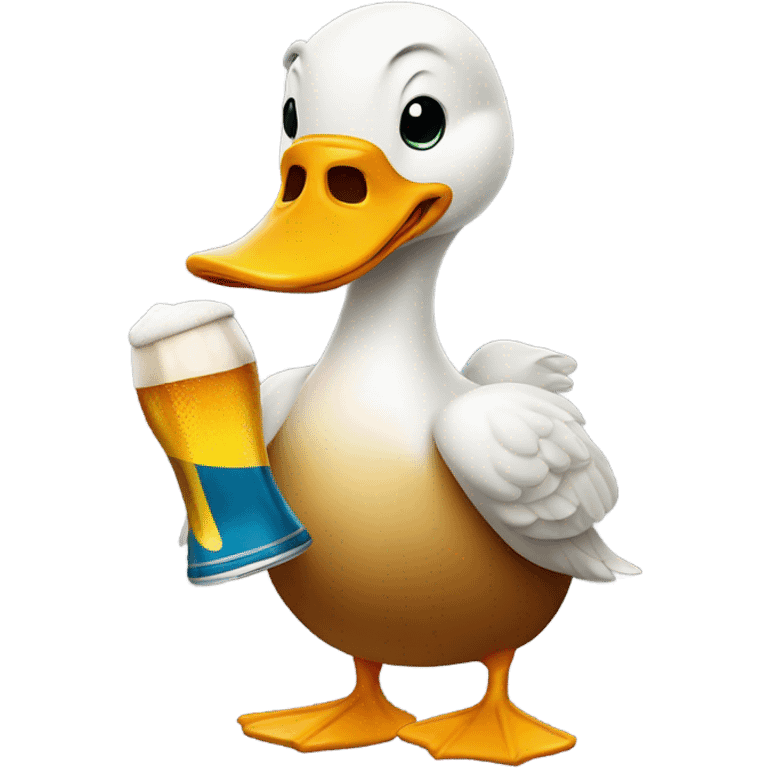 duck holding a beer emoji