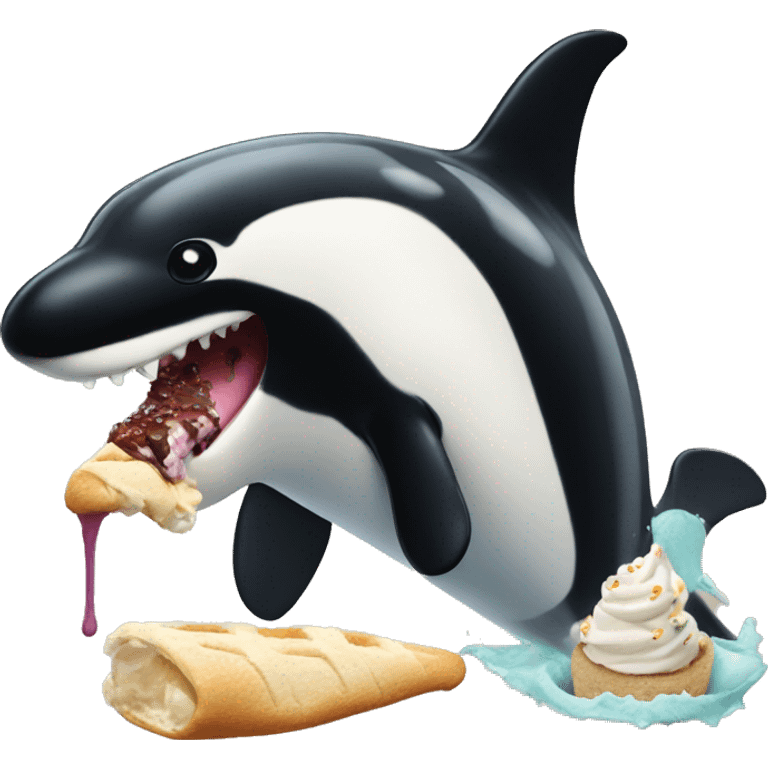 Orca eating icecream emoji